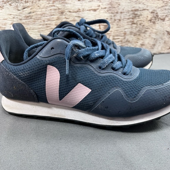 veja sdu sneakers navy blue pink size 8 - Picture 1 of 4